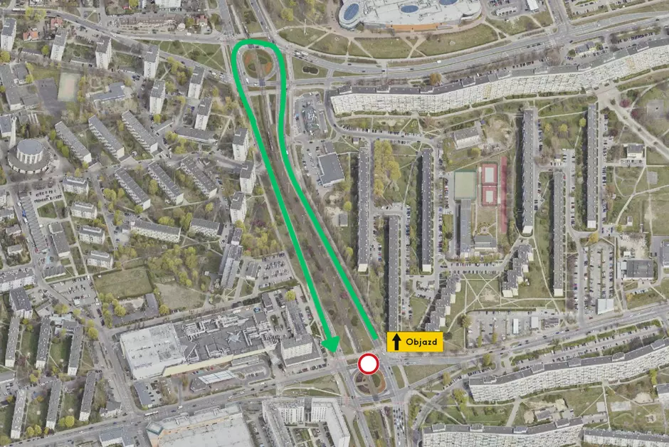 Zamknięte skrzyżowanie ulic: Kołobrzeska i Chłopska (FOTO: GZDIZ)