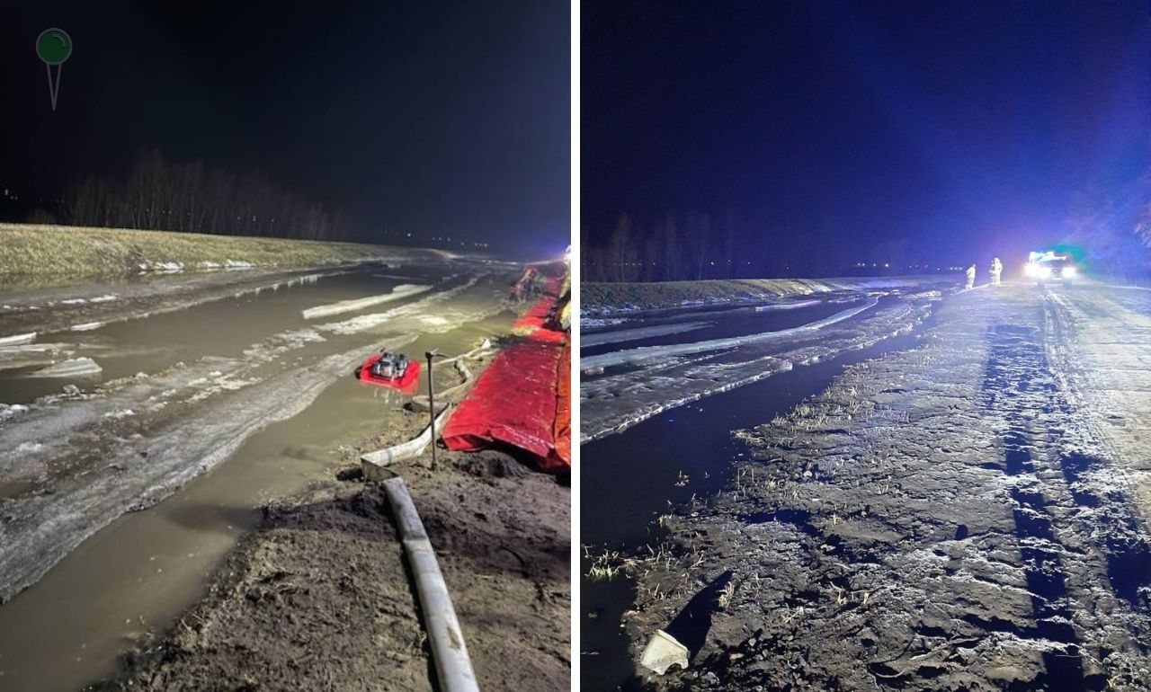 Rękawy przeciwpowodziowe pod Pruszczem Gdańskim. Służby reagują