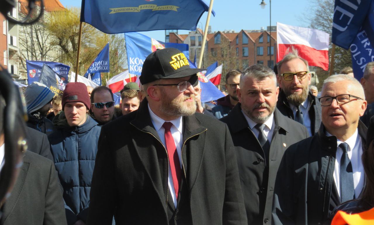 Grzegorz Braun w Gdańsku. Mocne słowa na zakończenie marszu