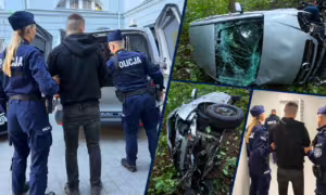 Pościg zakończony wypadkiem w Gdańsku. Pięć zarzutów i trzymiesięczny areszt (FOTO: KWP Gdańsk)