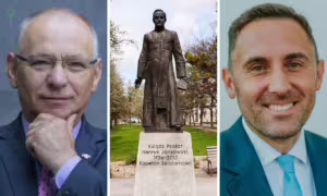 Spór w KO o pomnik ks. Jankowskiego. Borowczak odpowiada Borawskiemu (FOTO: Jerzy Borowczak/Piotr Borawski/FB/Wikipiedia)