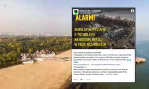 Hotel w Brzeźnie. Zielona Fala znów broni Pasa Nadmorskiego (FOTO; canva/FB)