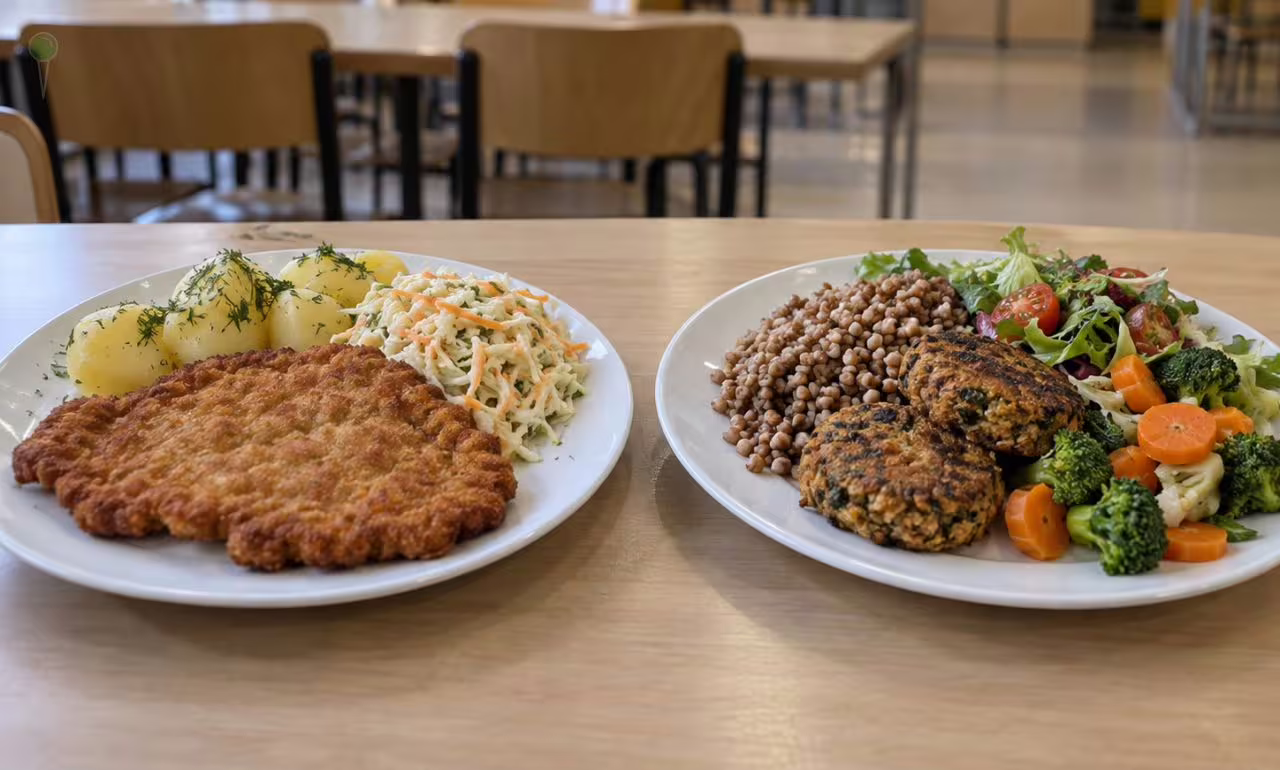 Rewolucja w szkolnych stołówkach. Strączki zamiast schabowego (FOTO: AI)