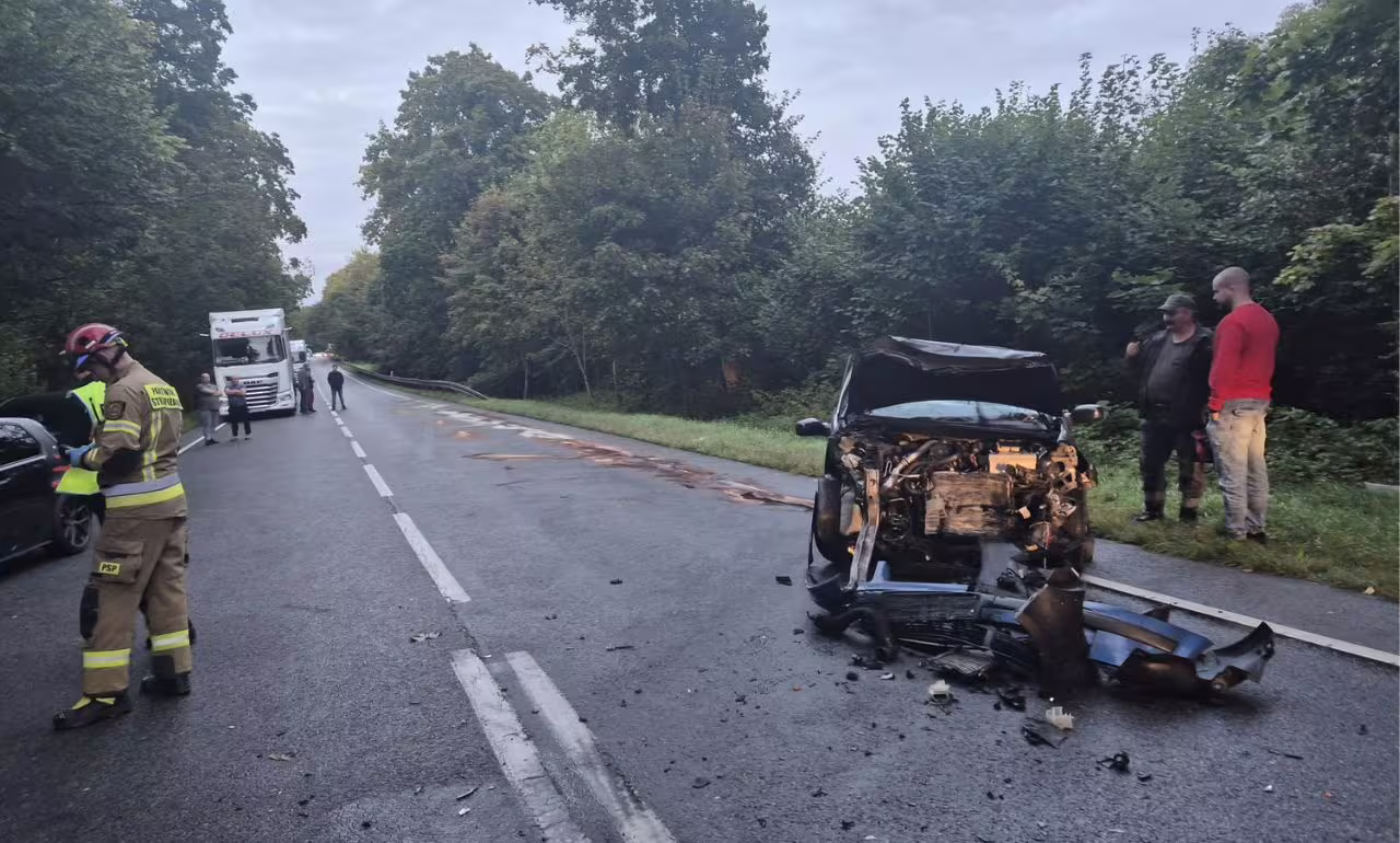 Wypadek w Rywałdzie na DK 22. Cztery osoby ranne (FOTO: KW PSP Gdańsk)