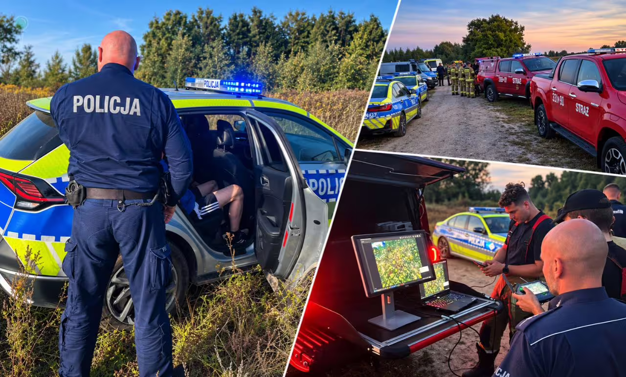 Uciekał przed policją. W zaroślach namierzył go dron (FOTO: KPP Pruszcz Gdański)
