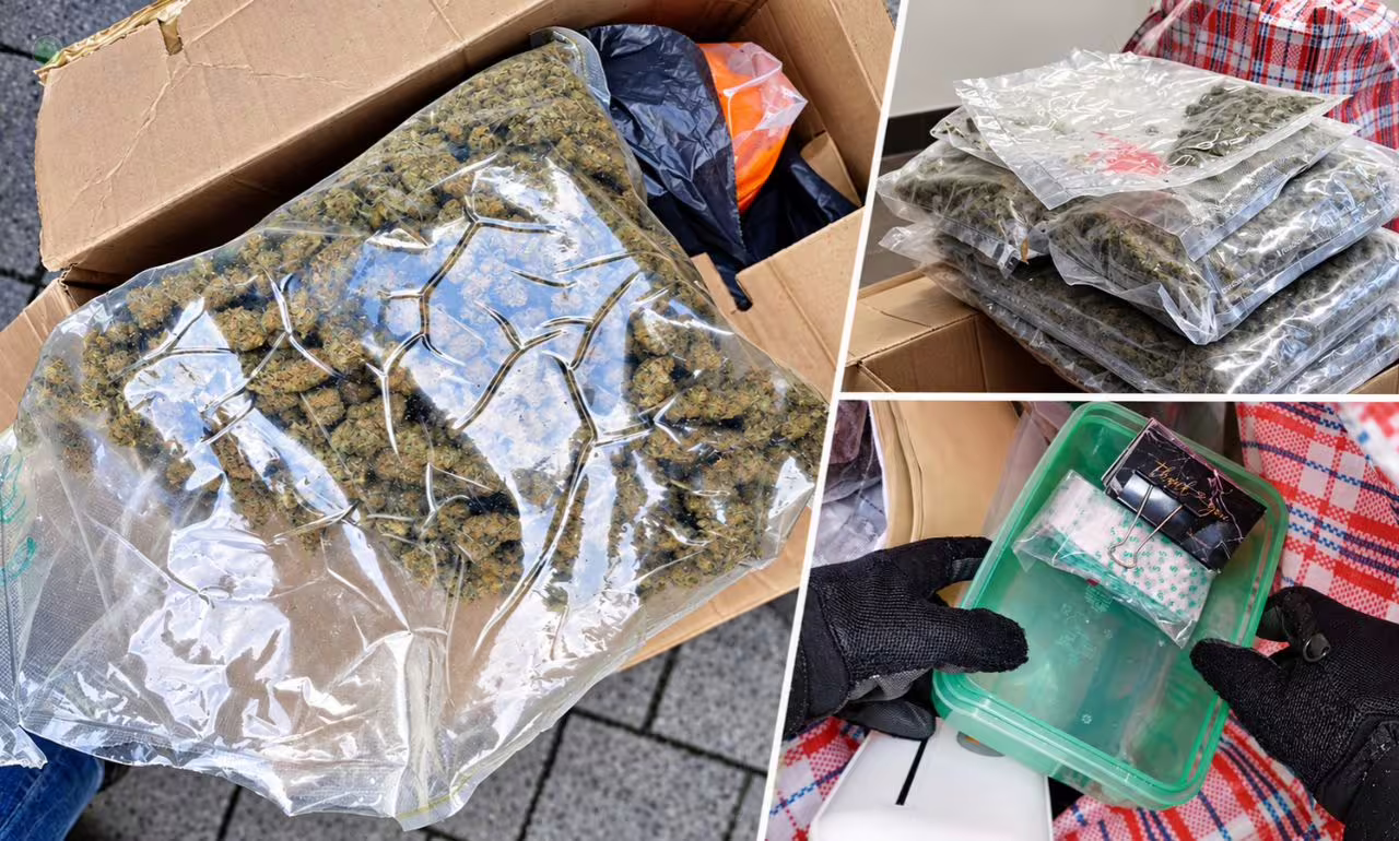 Ponad 7 kilogramów narkotyków w kartonach i torbie (FOTO: KWP Gdańsk)