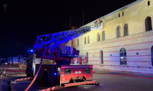 Pożar w Gdańskich Wodociągach. Na miejscu dziewięć zastępów (FOTO: KWPSP Gdańsk)