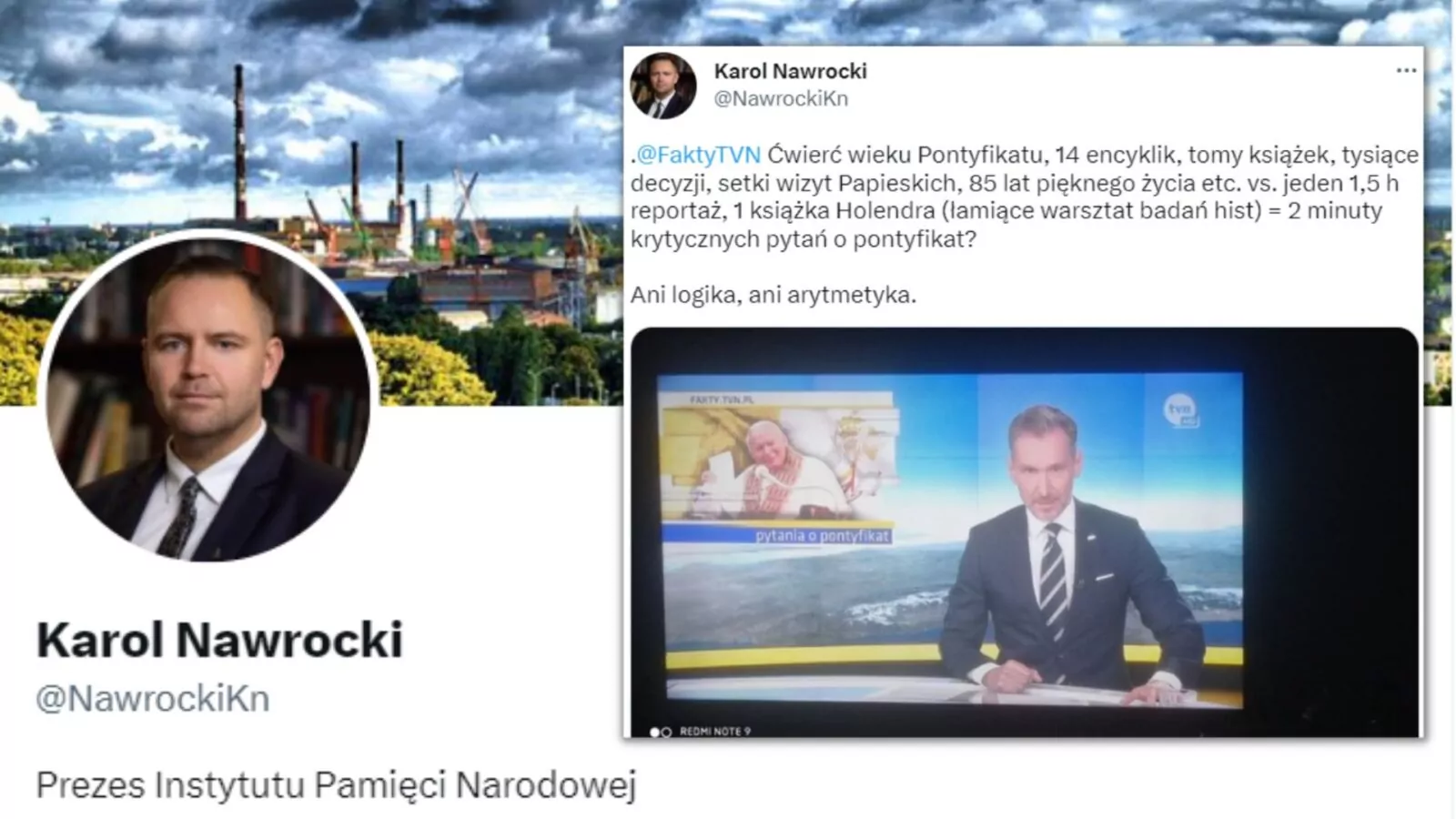 Wpis prezesa IPN. MAT: Karol Nawrocki/Twitter