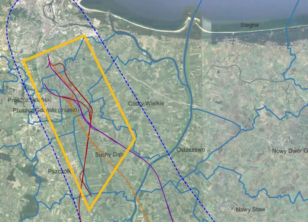 Mapa CPK dla Pomorza - rejon Żuław (mat. CPK)