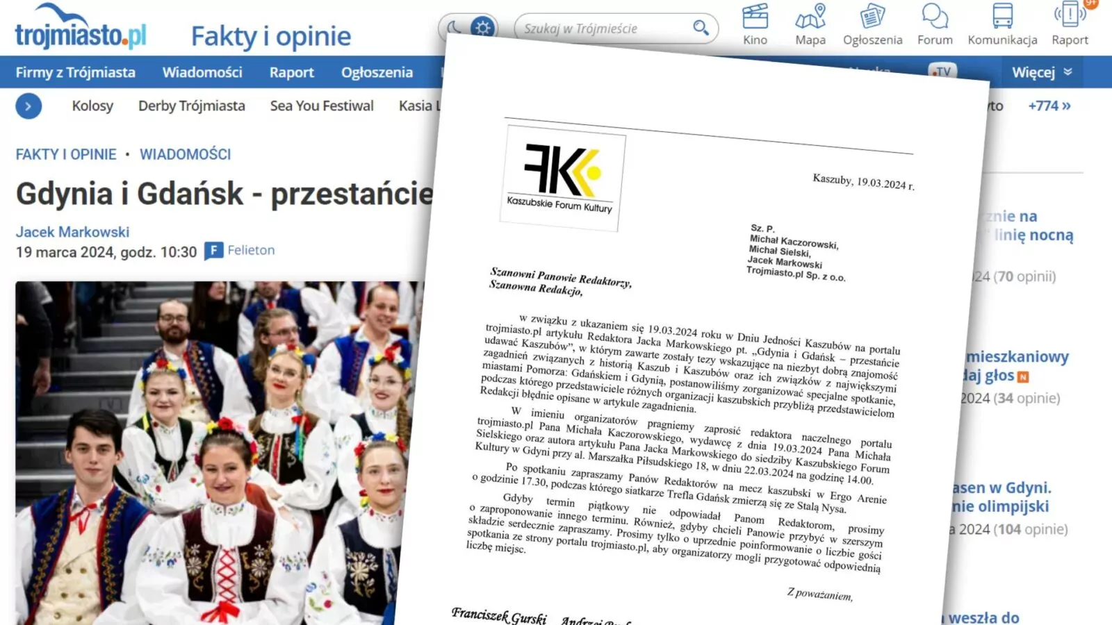 Niesmak Kaszubów po publikacji Trojmiasto.pl (FOTO: trojmiasto.pl)