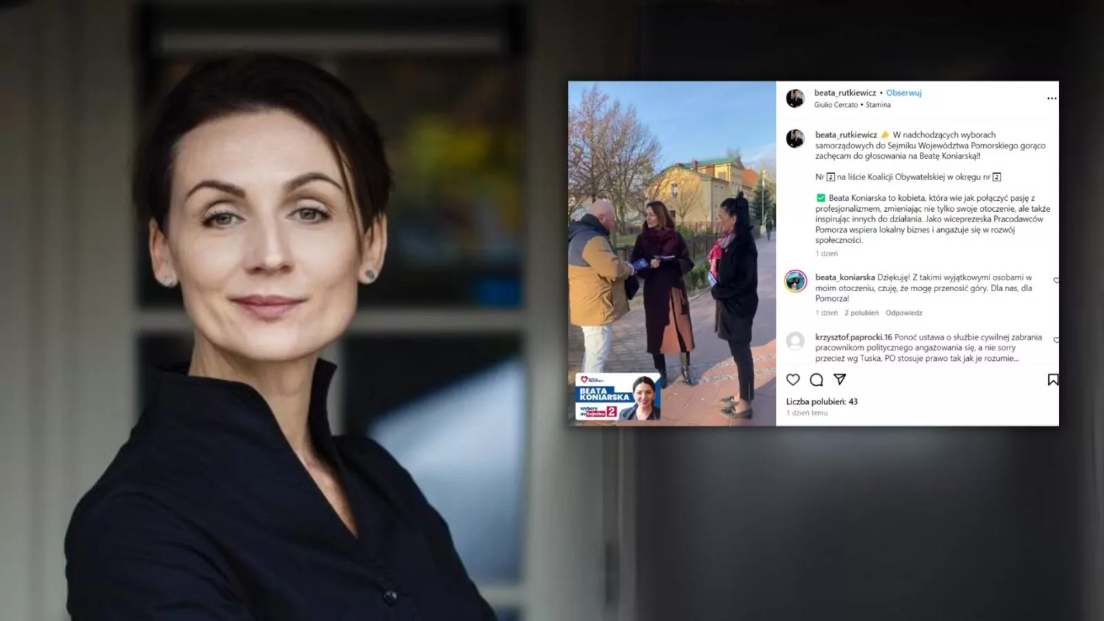 Wojewoda Rutkiewicz łamie zasady. Agituje na rzecz kandydatki KO (FOTO: Instagram/wejherowo.pl)