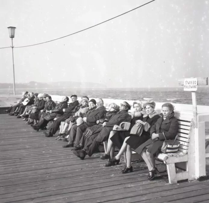 Molo w Sopocie kwiecień 1974 Fot. Marek Zarzecki