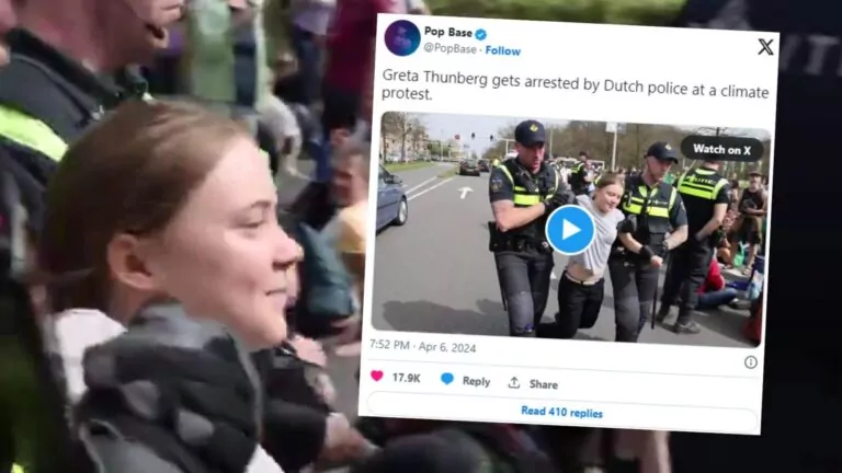 Greta Thunberg kolejny raz trafiła za kratki (FOTO: zrzut ekranu X)