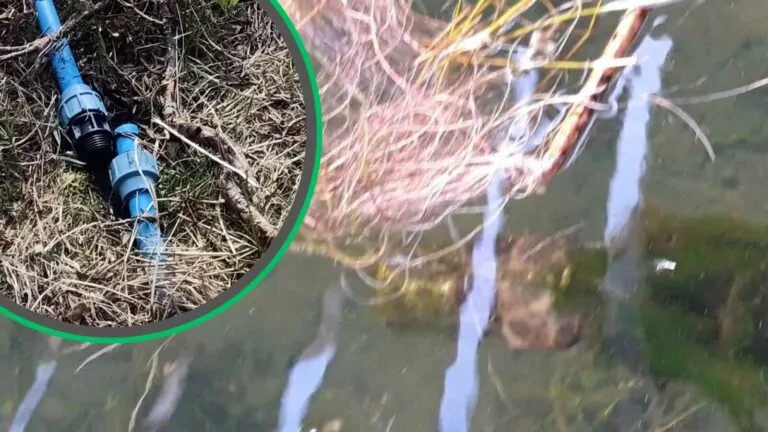 Dzięki zdjęciom przesłanym przez jednego z naszych czytelników, ujawnia się niepokojący obraz potajemnego pobierania wody z tego cennego zbiornika naturalnego. To są szokujące dowody (FOTO: czytelnik wbijamszpile.pl)