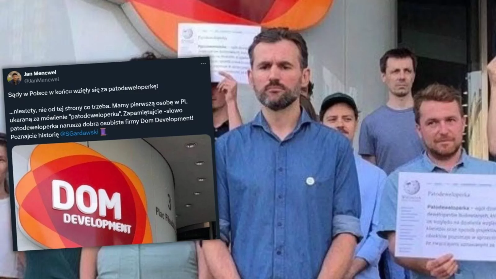 Cios w wolność słowa. 5 tys. zł kary za słowo "patodeweloperka" (FOTO: X/Jan Mencwel)