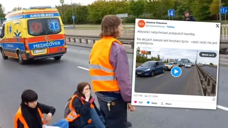 Blokada aktywistów. "Ostatnie Pokolenie" zagrażała życiu? (FOTO: ostatnie pokolenie/x)