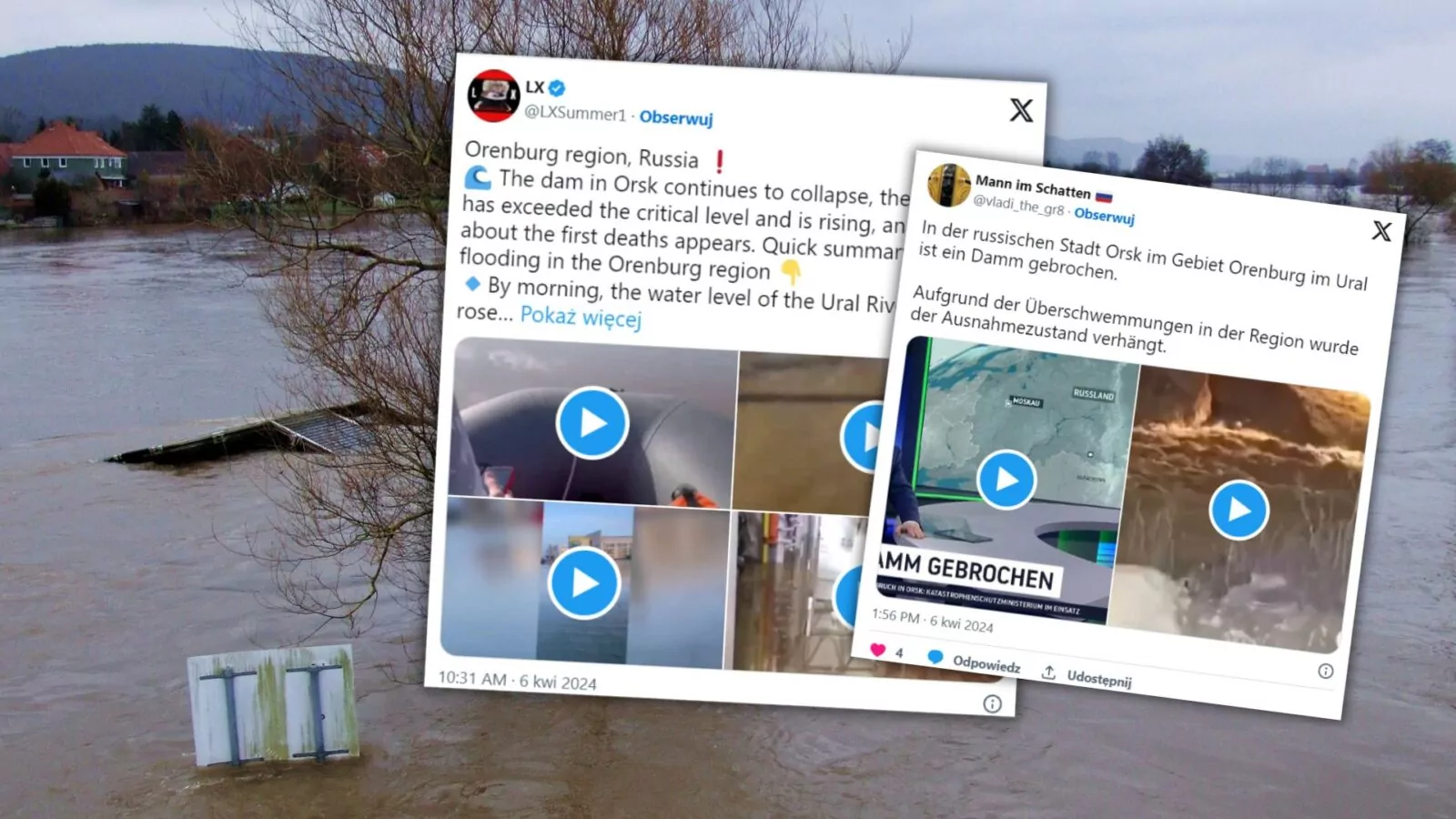 Powódź na Uralu. Pod wodą znalazło się 2,5 tys. domów (FOTO: canva.com/X)