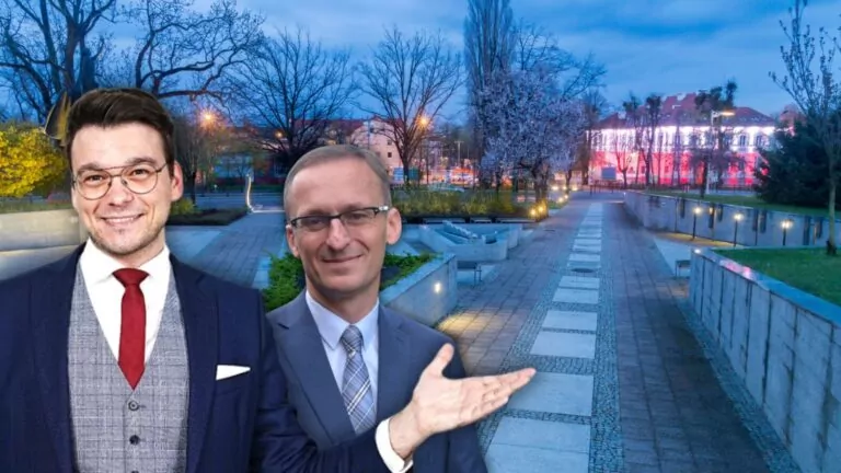 Łukasz Michalewski. Nowy w Pruszczu Gdańskim i już kandydat na burmistrza (FOTO: Łukasz Michałowski/Janusz Wróbel/Facebook.com/canva.com)