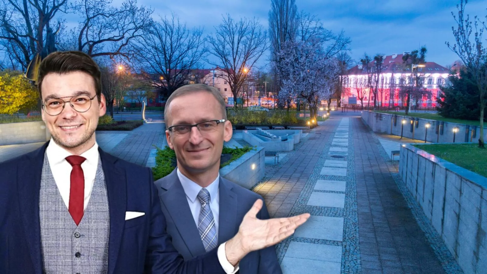 Łukasz Michalewski. Nowy w Pruszczu Gdańskim i już kandydat na burmistrza (FOTO: Łukasz Michałowski/Janusz Wróbel/Facebook.com/canva.com)