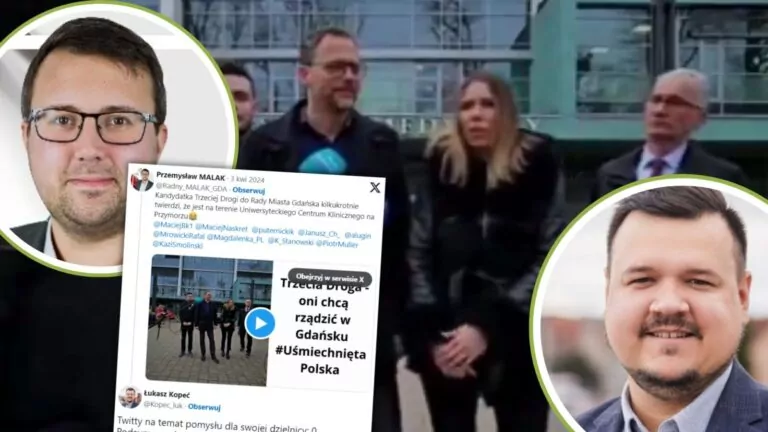 Kandydatka Trzeciej Drogi zgubiła się na mapie Gdańska (FOTO: X/Przemysław Malak, Łukasz Kopeć)