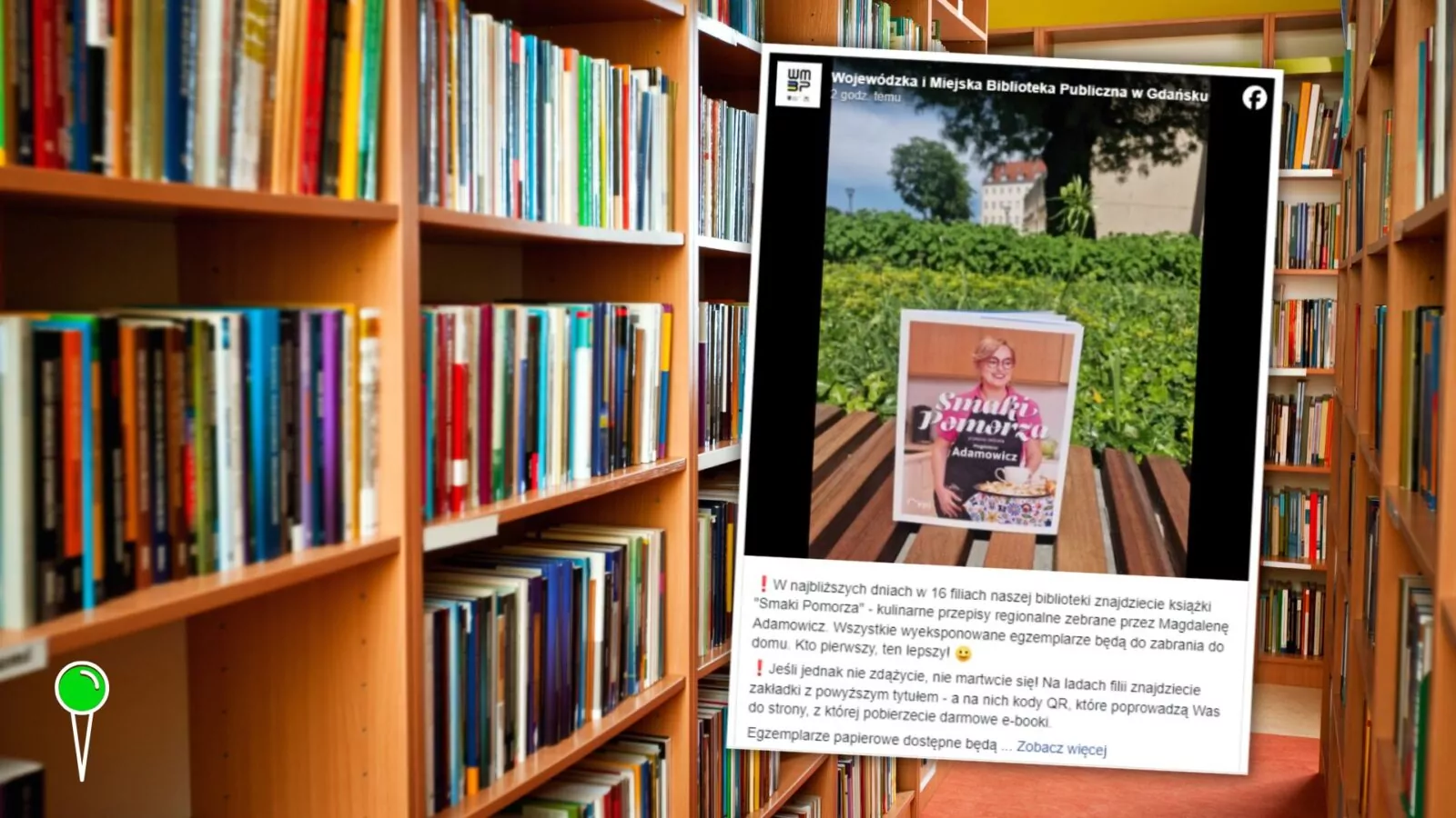 Jawna agitacja. Magdalena Adamowicz i książki kucharskie w bibliotekach (FOTO: Facebook/canva.com)