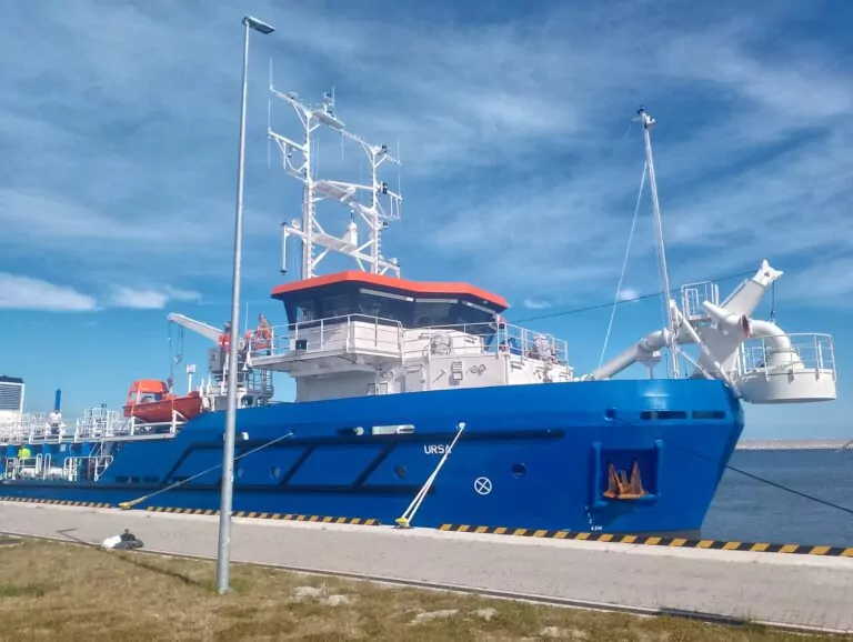 Pogłębiarka "Ursa" na Mierzei Wiślanej (FOTO: Urząd Morski w Gdyni)