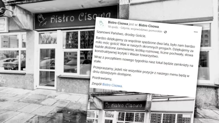 Zamyka się Bistro Cisowa w Gdyni (FOTO: Bistro Cisowa/Facebook.com)