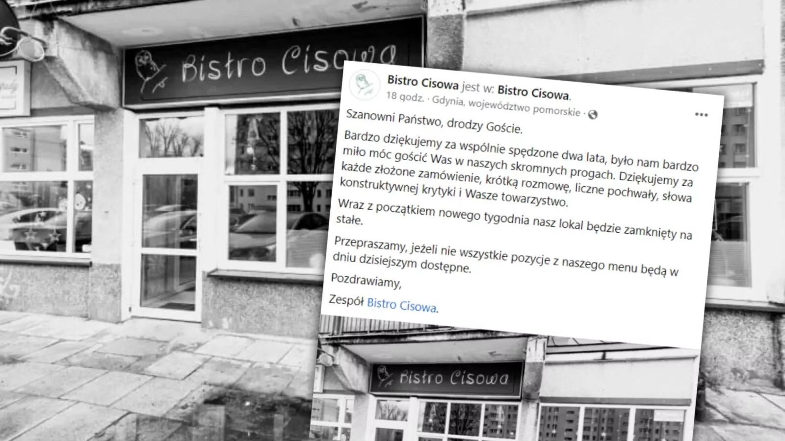 Zamyka się Bistro Cisowa w Gdyni (FOTO: Bistro Cisowa/Facebook.com)