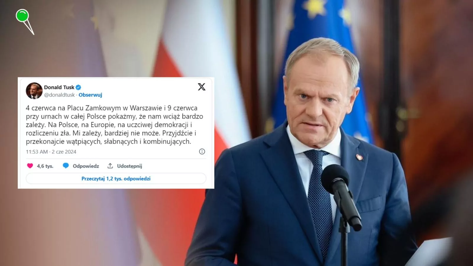 Donald Tusk wzywa na wiec w Warszawie (FOTO: KPRM/X)