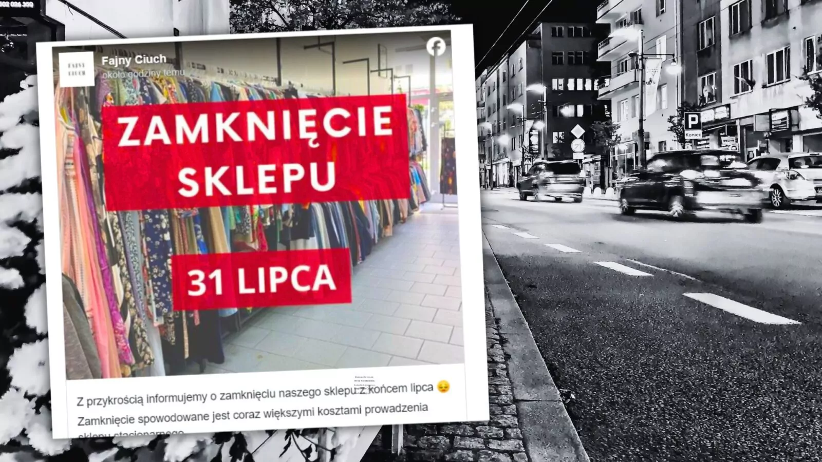 Sklep "Fajny Ciuch" w Gdyni zamknięty z powodu wysokich kosztów (FOTO: canva.com/Facebook.com)