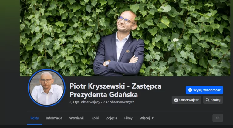 Piotr Kryszewski, zastępca prezydenta Gdańska na wieki wieków? (FOTO: screen Facebook)