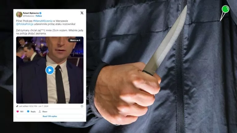 Atak nożownika udaremniony podczas Marszu Milczenia w Warszawie (FOTO: X/canva.com)
