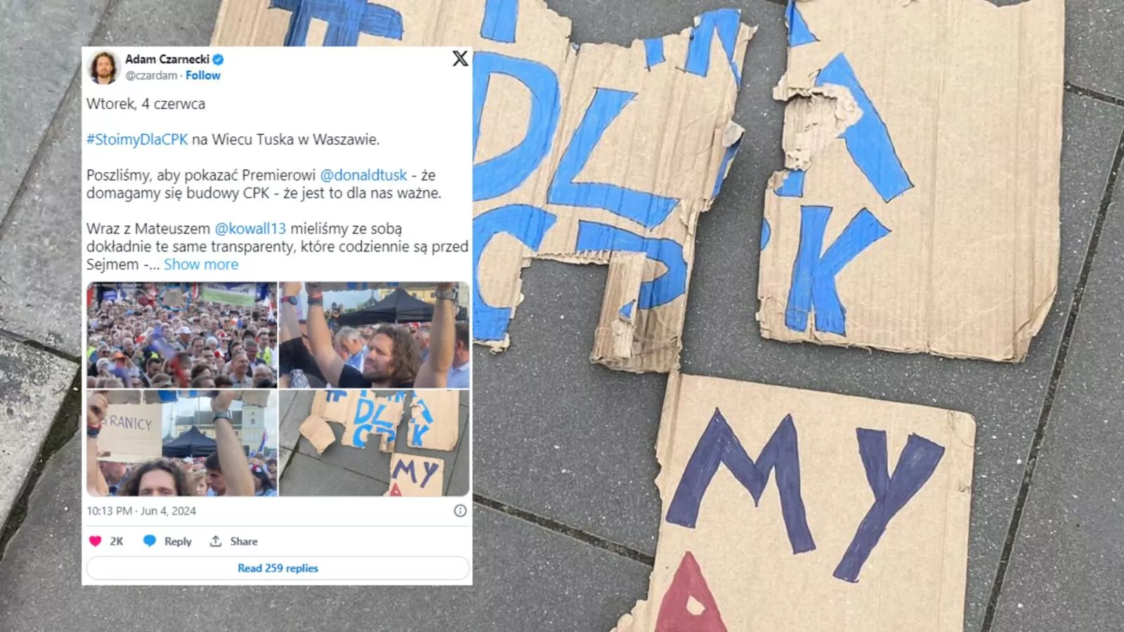 Przemoc na wiecu Tuska! Walka o CPK rozdziera nie tylko Polskę (FOTO: Adam Czarnecki/X)