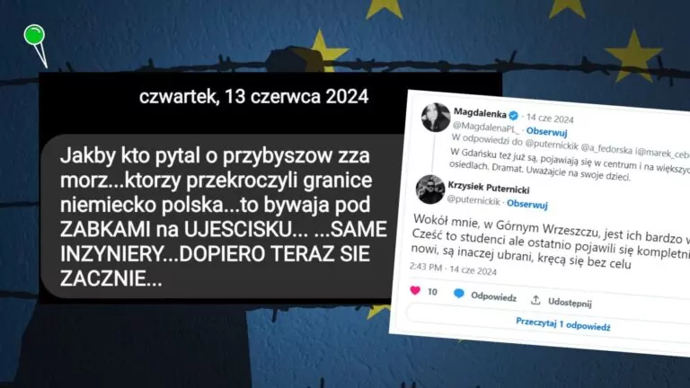 Gdańszczanie przerażeni. Rozsyłają wiadomości o uchodźcach (FOTO: Platforma X)