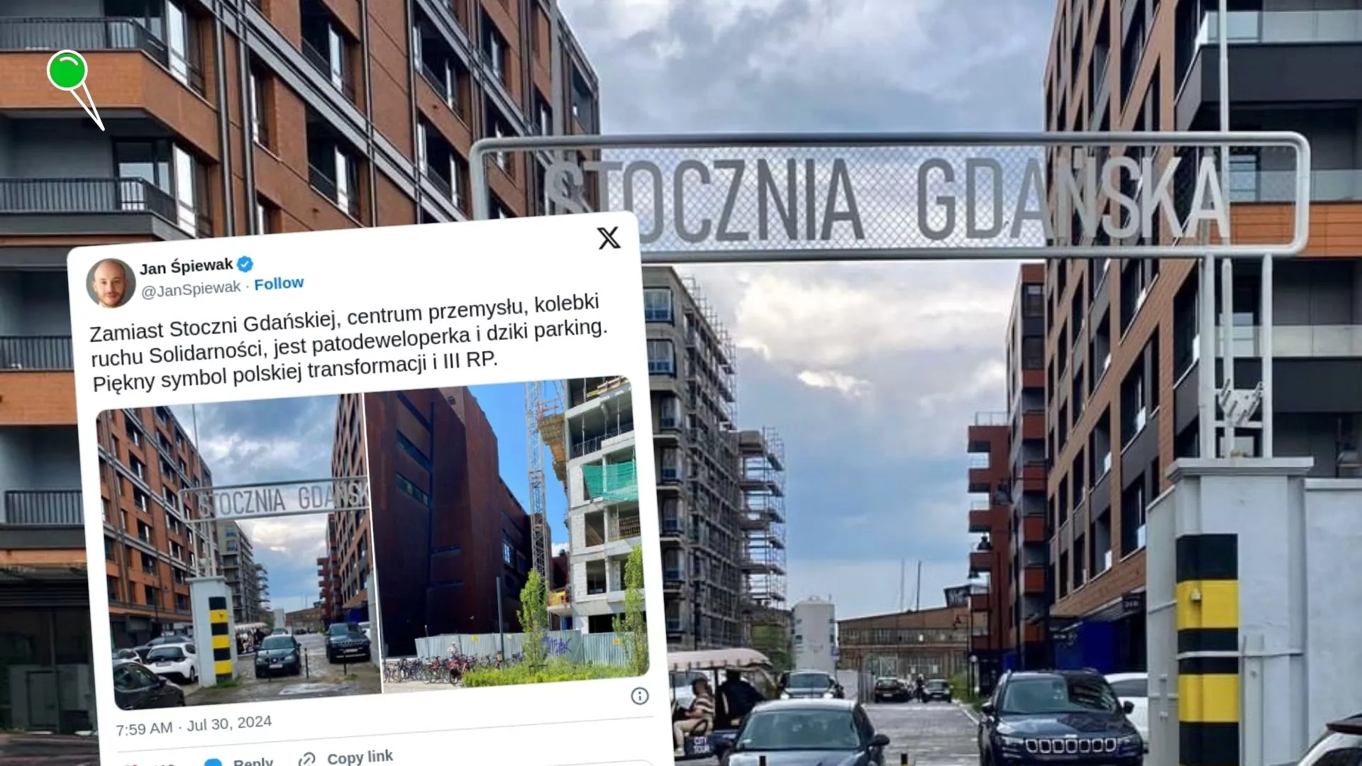 Jan Śpiewak pisze o patodeweloperce w Gdańsku (FOTO: Jan Śpiewak/X)
