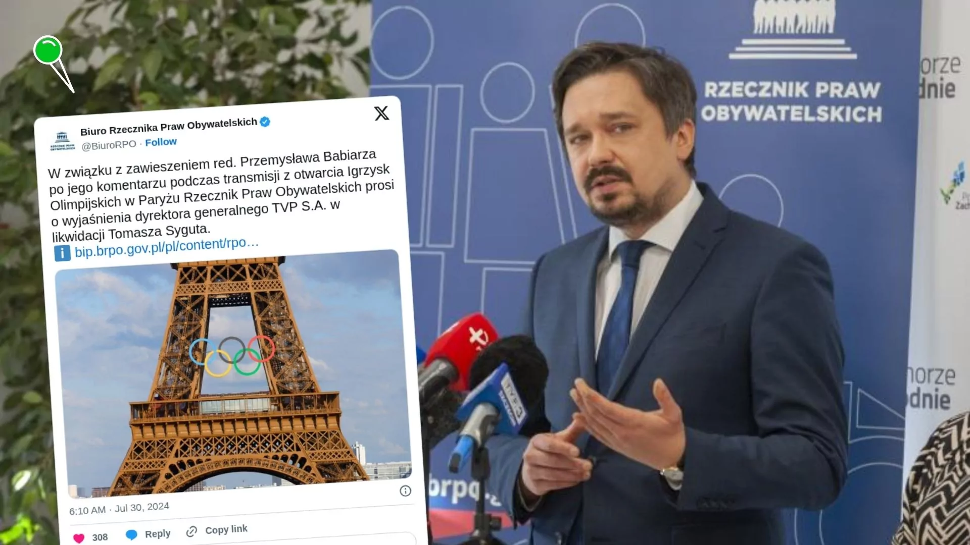 Zawieszenie Przemysława Babiarza. RPO żąda wyjaśnień od TVP (FOTO: RPO)