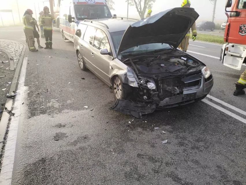 Wypadek w Gnojewie na trasie Malbork - Tczew (FOTO: KP PSP w Malborku)