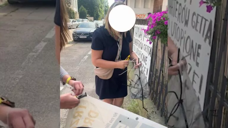 Transparenty przeciwników tramwaju w Gdańsku znikają. "Jak w putinowskiej Rosji" (FOTO: czytelnik wbijamszpile.pl)