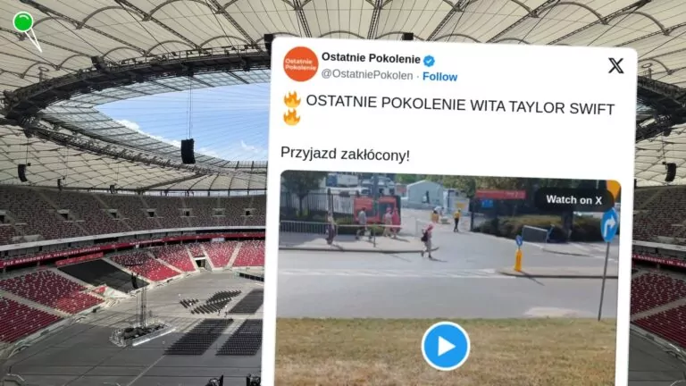 Ostatnie Pokolenie zablokowało przyjazd Taylor Swift (FOTO: PGE NARODOWY/X)