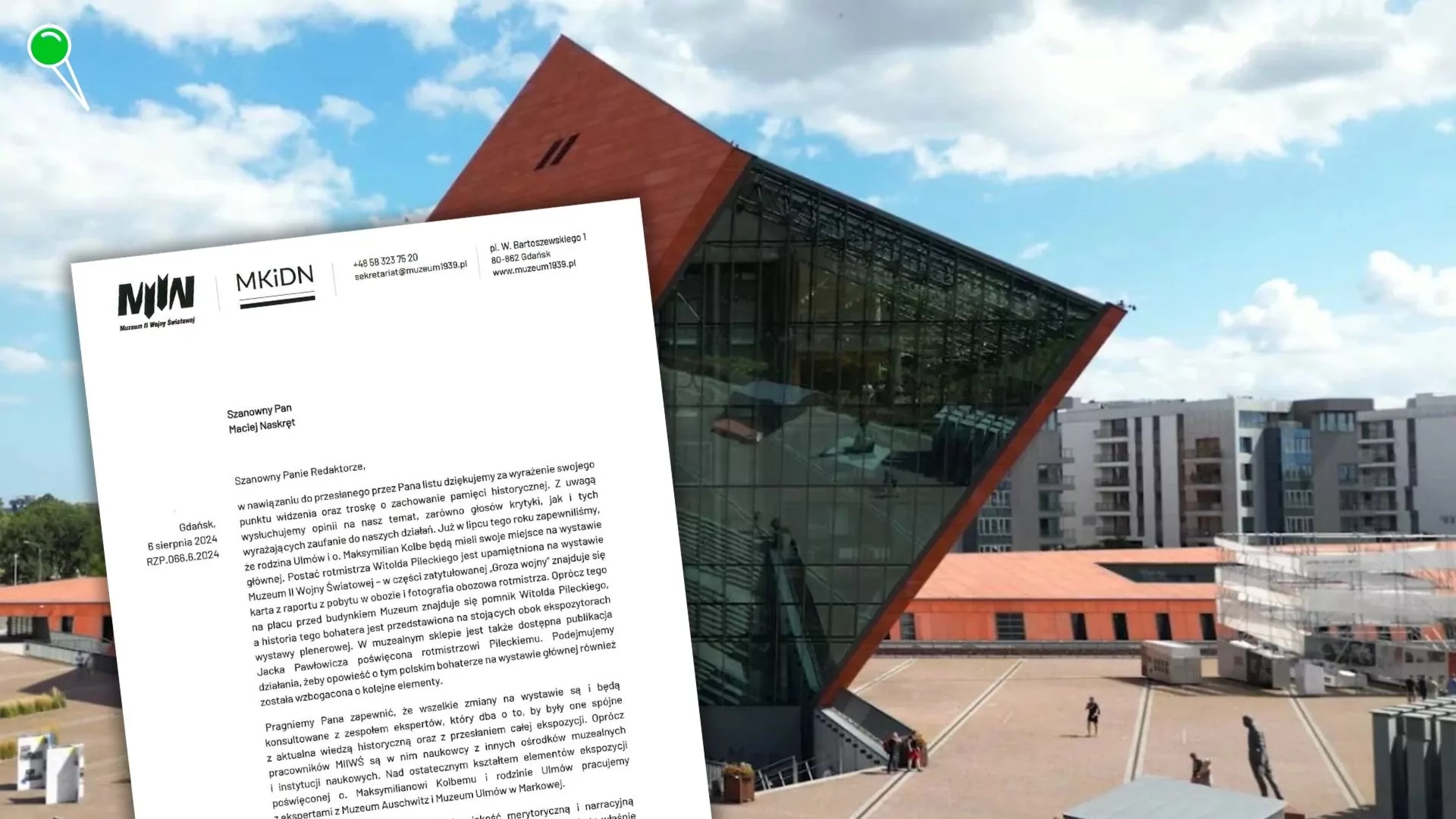 Muzeum II Wojny Światowej odpowiada na petycję portalu (FOTO: MIIWŚ)