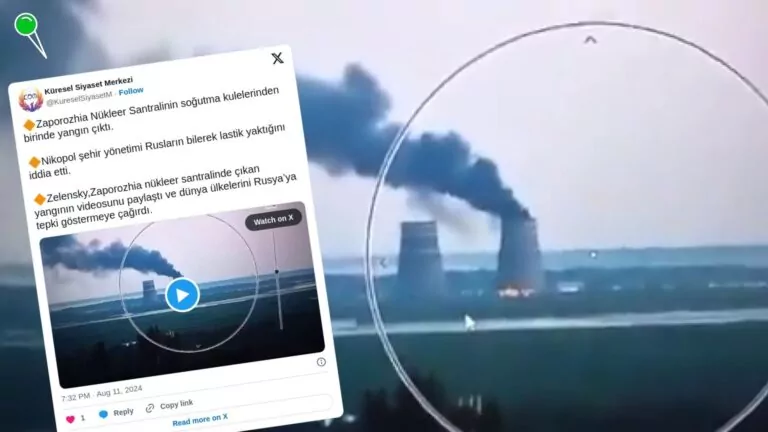 Pożar w zaporoskiej elektrowni jądrowej. Różne wersje stron (FOTO: @KureselSiyaset/X)
