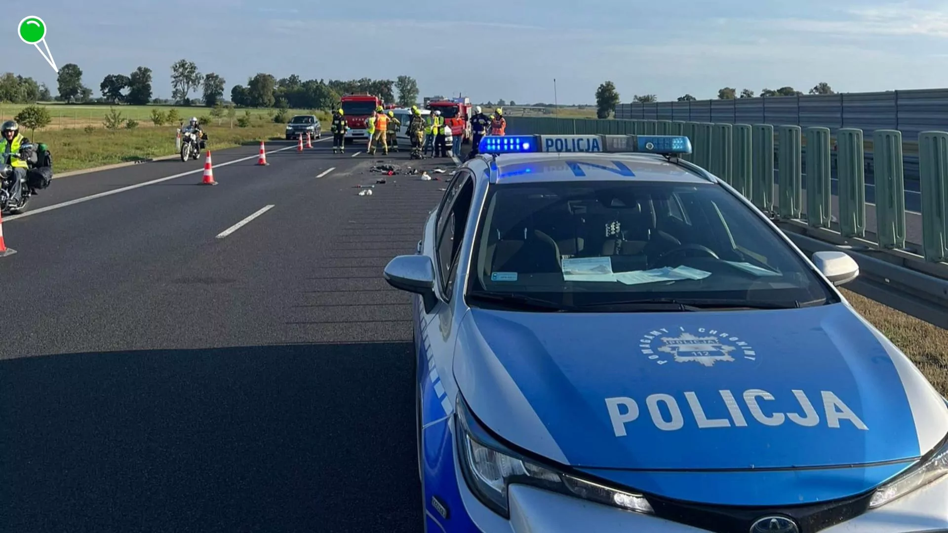 Śmiertelny wypadek motocyklisty na A1. Zginął 24-latek (FOTO: KMP Starogard Gdański)