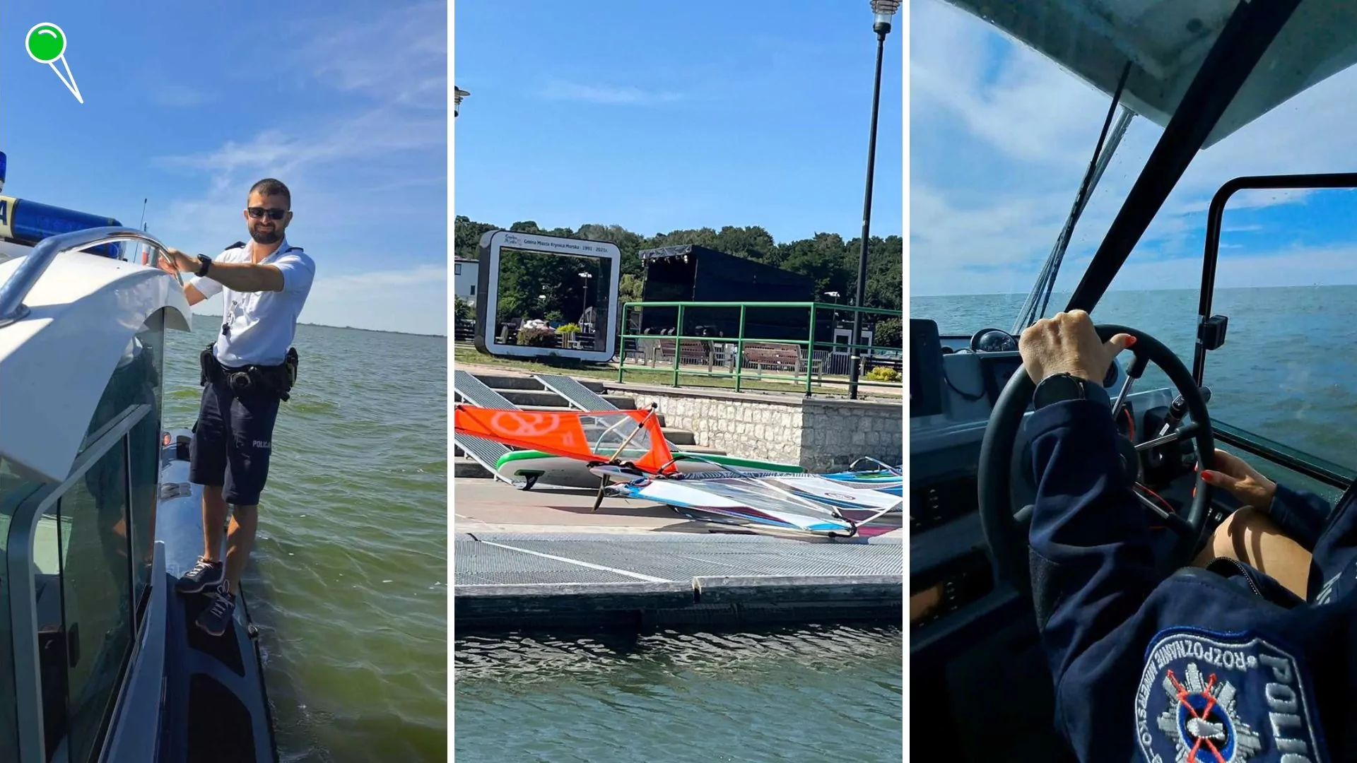 Młode dziewczyny uratowane przez wodniaków na Zalewie Wiślanym (FOTO: KPP Nowy Dwór Gdański)