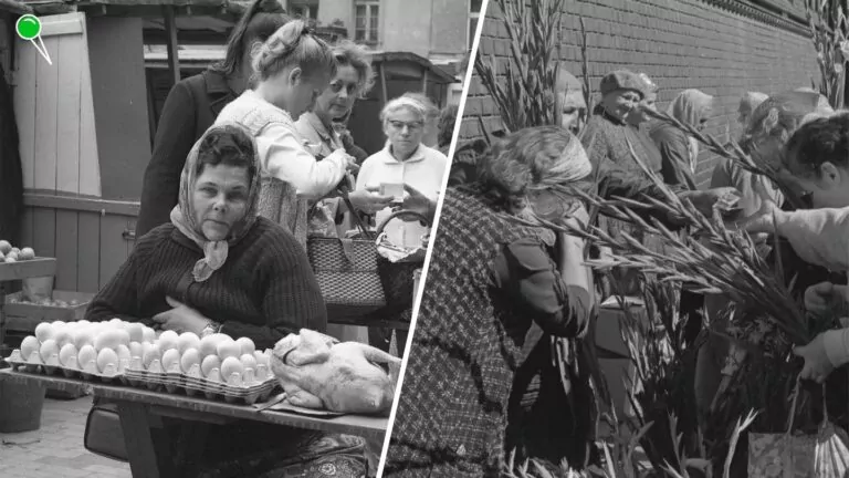Plac Dominikański. Serce gdańskiego handlu w latach 70. (FOTO: Marek Zarzecki/zbiory Archiwum Państwowego)