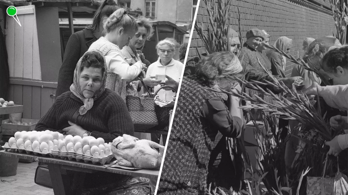 Plac Dominikański. Serce gdańskiego handlu w latach 70. (FOTO: Marek Zarzecki/zbiory Archiwum Państwowego)