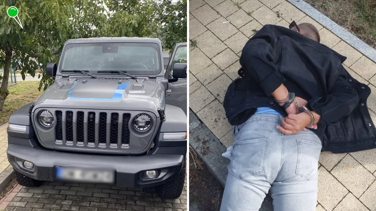 Kradzież luksusowego samochodu w Pruszczu Gdańskim (FOTO: KWP Gdańsk)