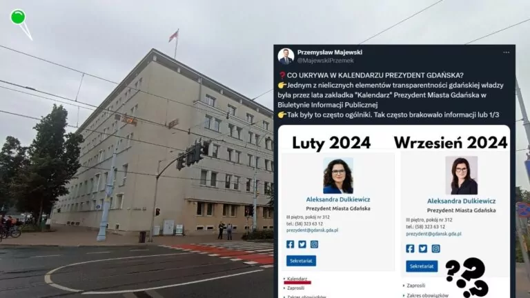 Dlaczego zniknął kalendarz Prezydenta Gdańska? (FOTO: wbijamszpile.pl/X)