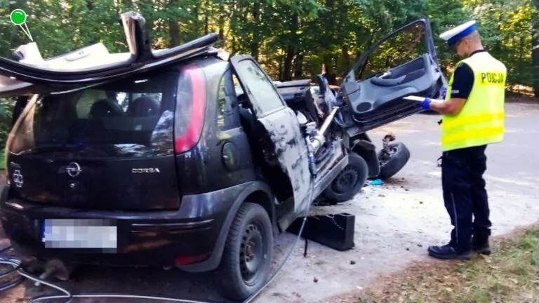 Wypadek w Rotembarku pod Kościerzyną. Nie żyje 18-latek (FOTO: KPP Kościerzyna)