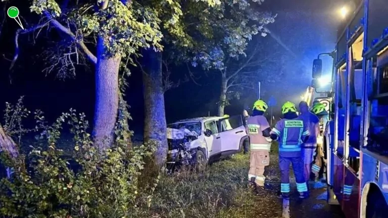 Tragiczny wypadek na DK55 w Chlebówce – zginął 44-latek (FOTO: KPP PSP Malbork)