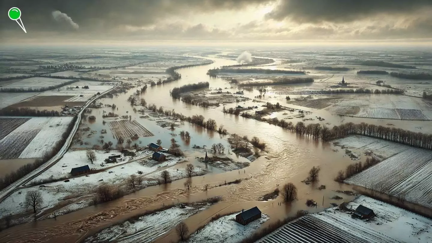 Poprosiliśmy sztuczną inteligencję o wygenerowanie możliwego widoku powodzi. Żuławy Wiślane 1829 r.